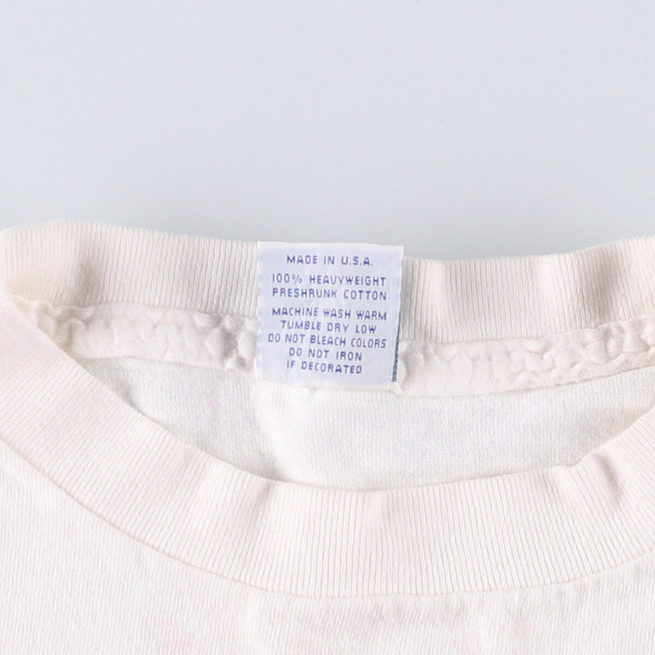 Vintage 90'S college T-shirt, made in the USA, men's size XL cotton white type Vintage Second Hand