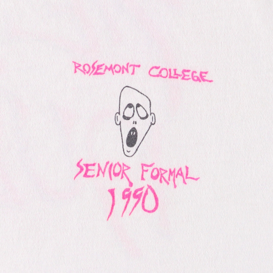 Vintage 90'S college T-shirt, made in the USA, men's size XL cotton white type Vintage Second Hand