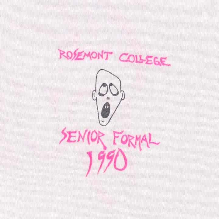 Vintage 90'S college T-shirt, made in the USA, men's size XL cotton white type Vintage Second Hand