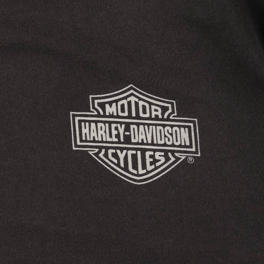 Harley-Davidson Skull Pattern Long T-shirt Made in USA Men's XXL cotton black type Vintage Second Hand
