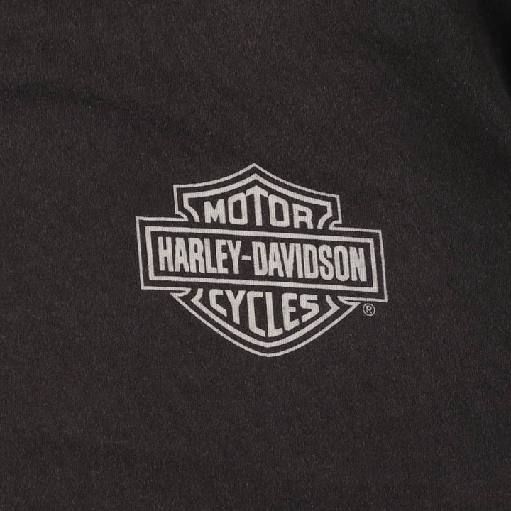 Harley-Davidson Skull Pattern Long T-shirt Made in USA Men's XXL cotton black type Vintage Second Hand