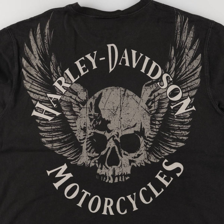 Harley-Davidson Skull Pattern Long T-shirt Made in USA Men's XXL cotton black type Vintage Second Hand