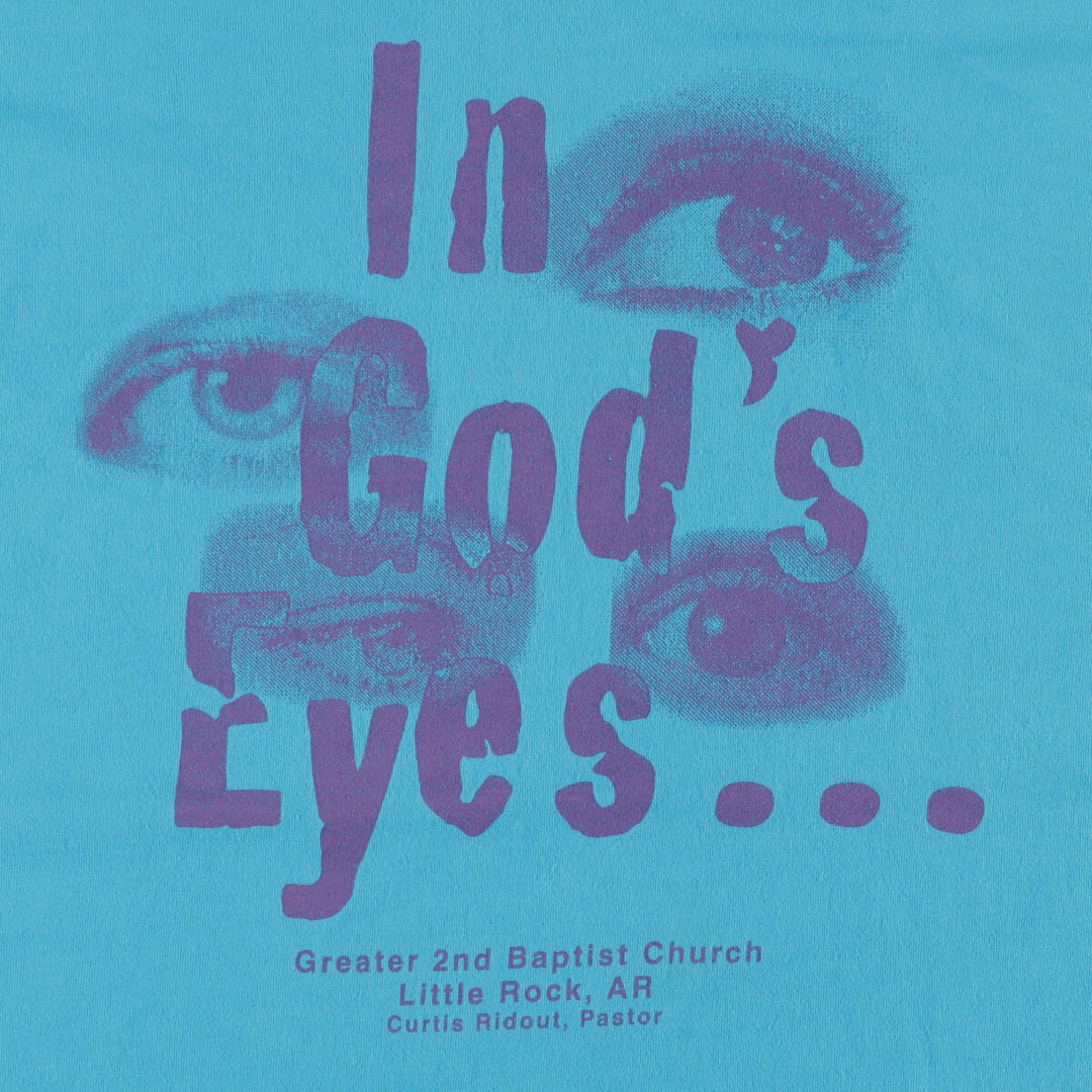 2000'S Fruit of the Loom Message Print T-Shirt, Men's XL cotton turquoise blue Vintage Second Hand