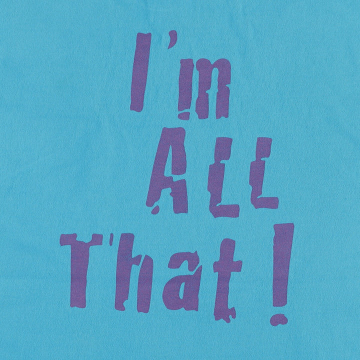 2000'S Fruit of the Loom Message Print T-Shirt, Men's XL cotton turquoise blue Vintage Second Hand