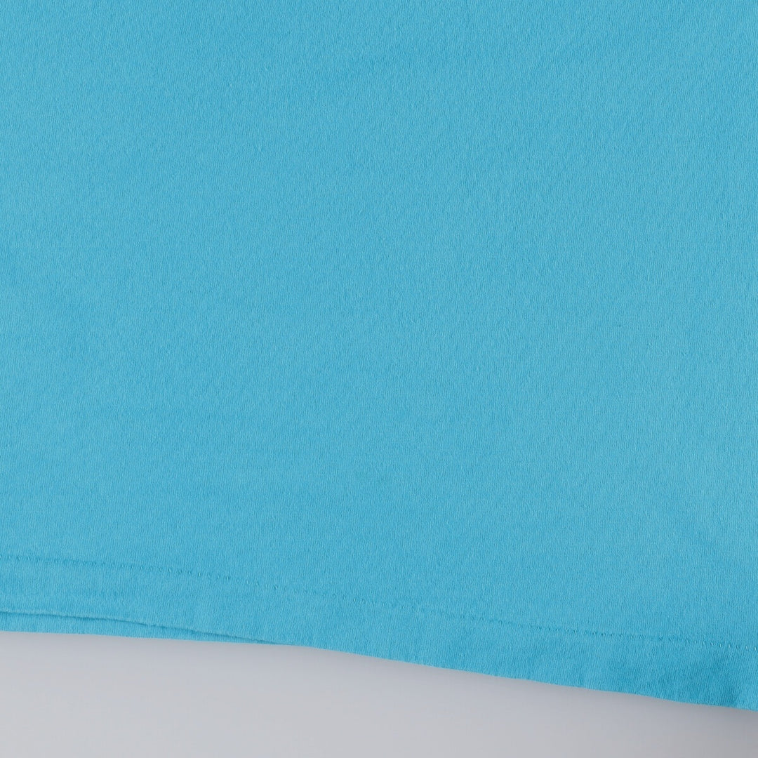 2000'S Fruit of the Loom Message Print T-Shirt, Men's XL cotton turquoise blue Vintage Second Hand