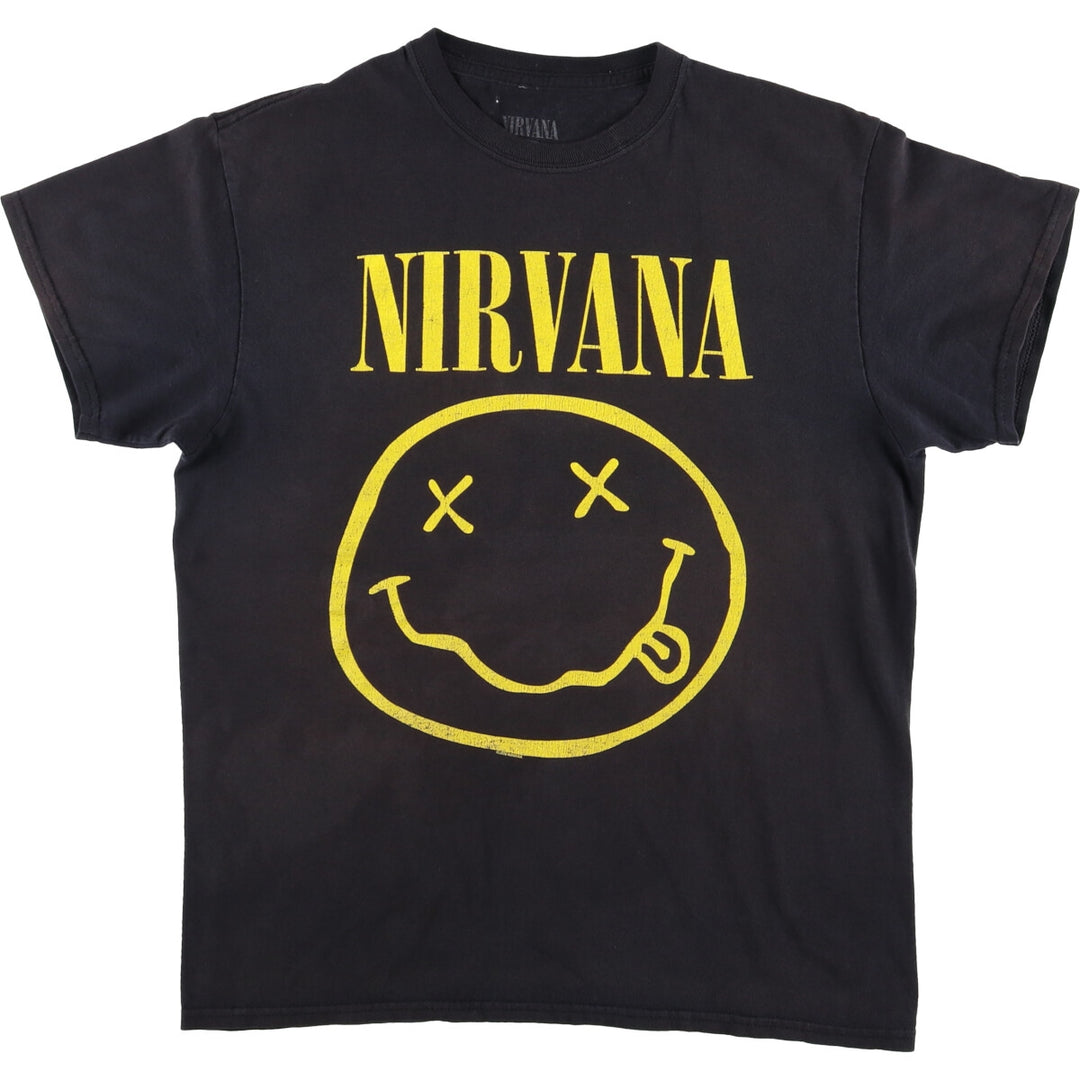 NIRVANA Nirvana Band T-shirt, Band T, Men's M size cotton black type Vintage Second Hand