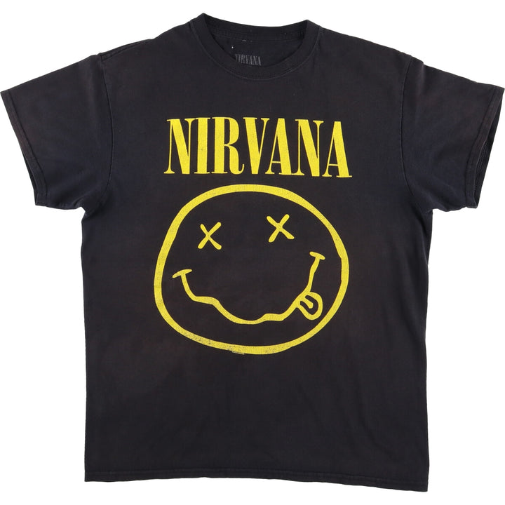 NIRVANA Nirvana Band T-shirt, Band T, Men's M size cotton black type Vintage Second Hand