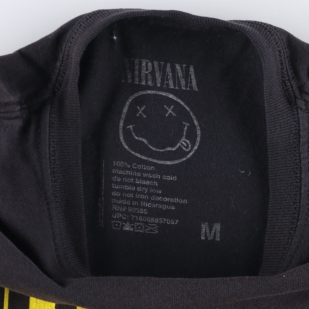 NIRVANA Nirvana Band T-shirt, Band T, Men's M size cotton black type Vintage Second Hand
