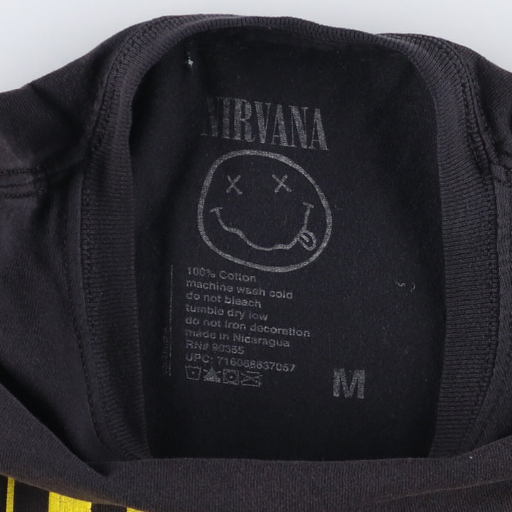 NIRVANA Nirvana Band T-shirt, Band T, Men's M size cotton black type Vintage Second Hand