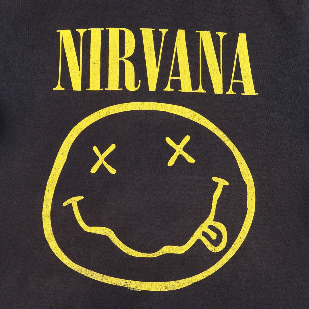 NIRVANA Nirvana Band T-shirt, Band T, Men's M size cotton black type Vintage Second Hand