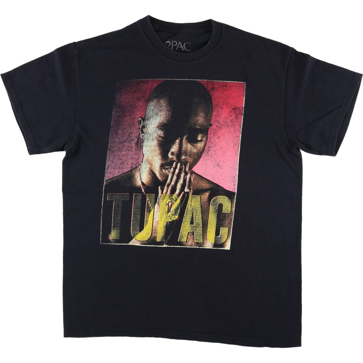 2pac Rap T-shirt, Men's M size cotton black type Vintage Second Hand