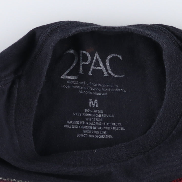 2pac Rap T-shirt, Men's M size cotton black type Vintage Second Hand