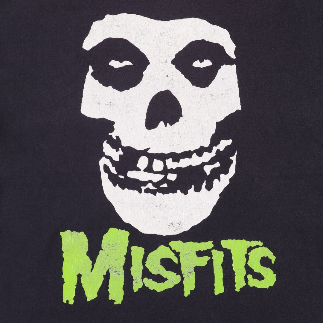 Fruit of the Loom Misfits Skull Pattern Band T-shirt, size L for men cotton black type Vintage Second Hand