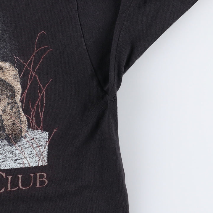 Vintage 90'S Anvil Wolf Pattern Animal T-Shirt, Made in USA, Men's Size L cotton black type Vintage Second Hand