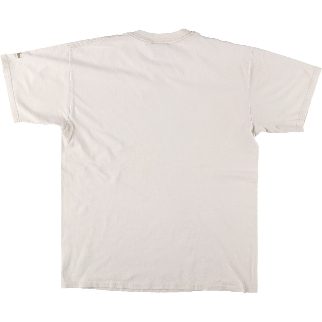 FIELD and STREAM Printed T-Shirt, Made in USA, Men's Size L cotton pale white type Vintage Second Hand