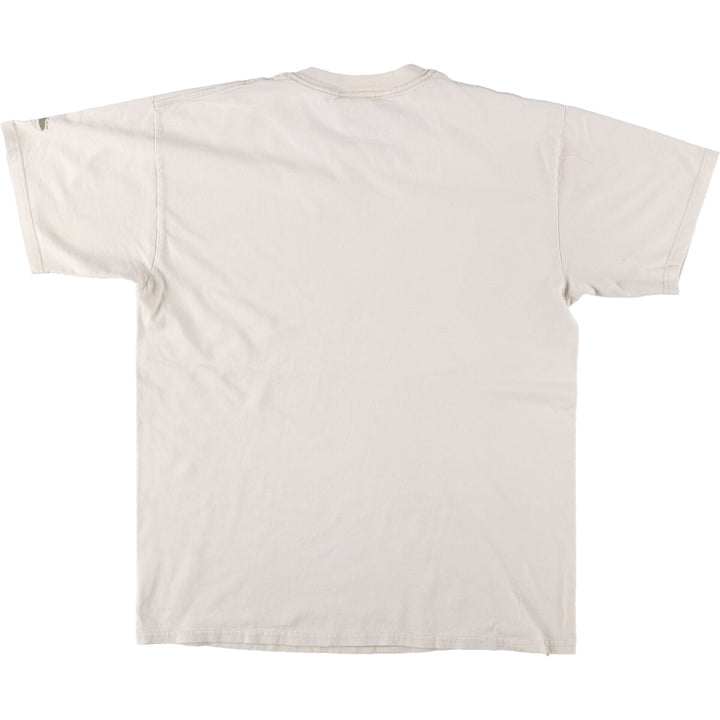 FIELD and STREAM Printed T-Shirt, Made in USA, Men's Size L cotton pale white type Vintage Second Hand