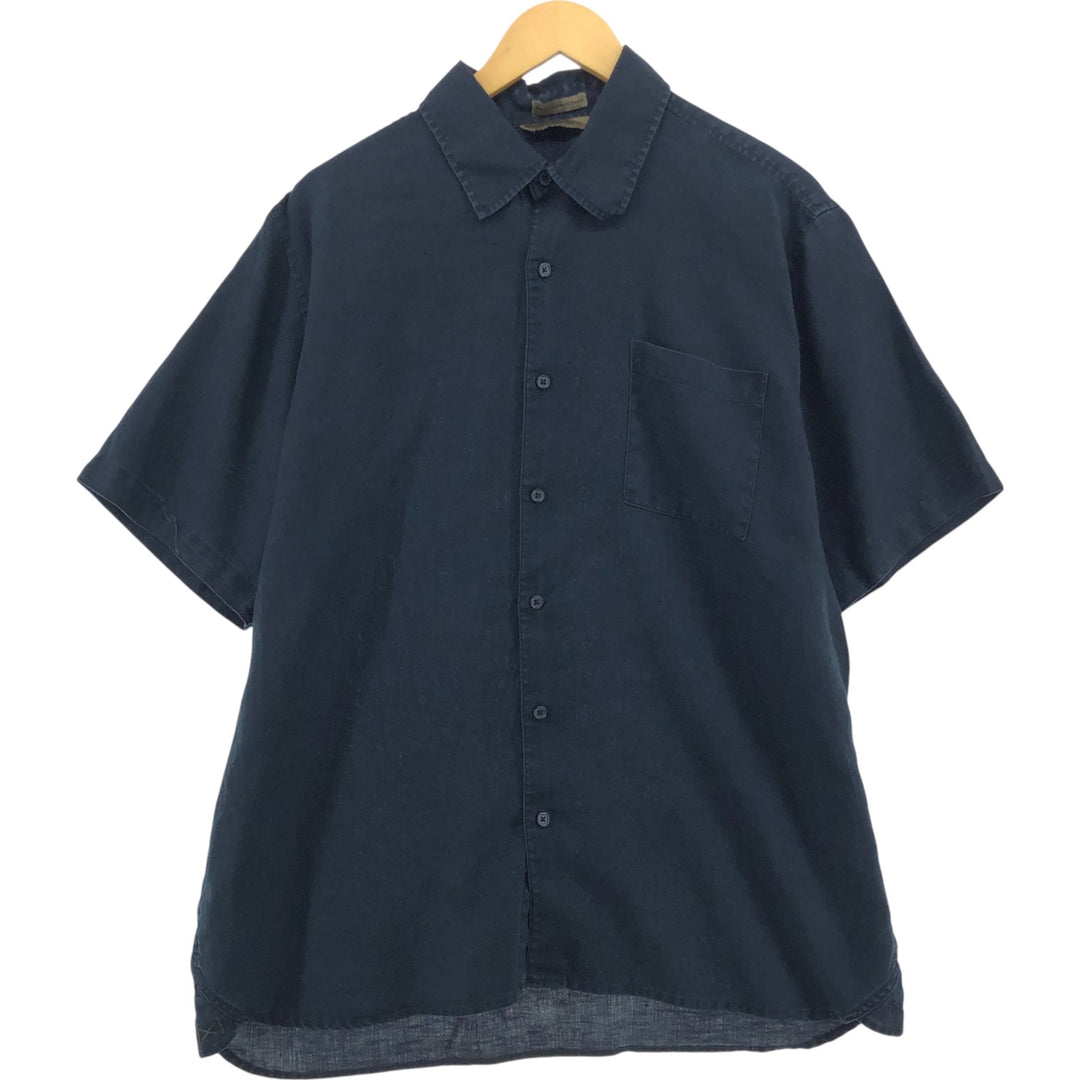 AXIS Short Sleeve Linen Shirt, Men's XL linen black type Vintage Second Hand