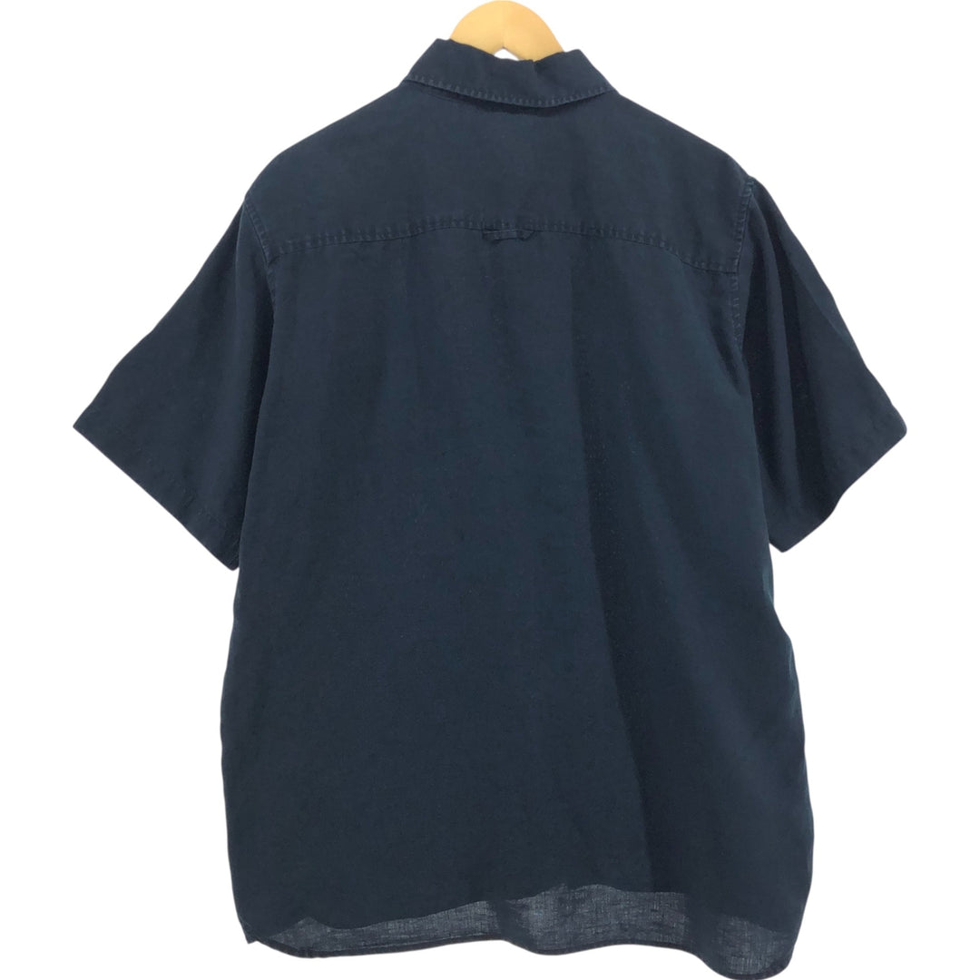 AXIS Short Sleeve Linen Shirt, Men's XL linen black type Vintage Second Hand
