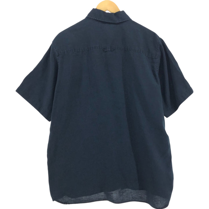 AXIS Short Sleeve Linen Shirt, Men's XL linen black type Vintage Second Hand