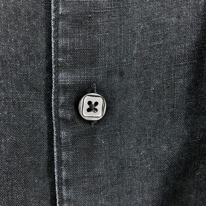 AXIS Short Sleeve Linen Shirt, Men's XL linen black type Vintage Second Hand