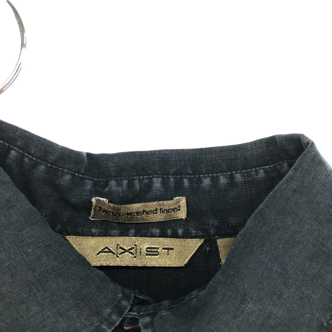 AXIS Short Sleeve Linen Shirt, Men's XL linen black type Vintage Second Hand