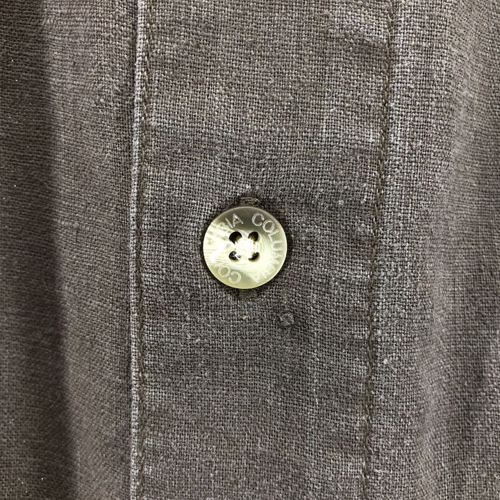 Columbia Short Sleeve Linen and Cotton Box Shirt, Men's XL linen Khaki type Vintage Second Hand