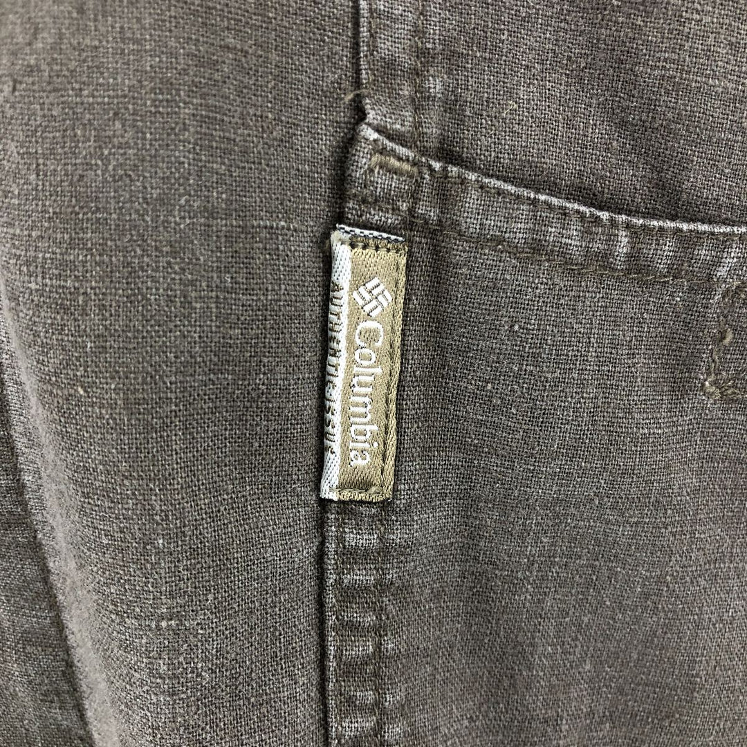 Columbia Short Sleeve Linen and Cotton Box Shirt, Men's XL linen Khaki type Vintage Second Hand