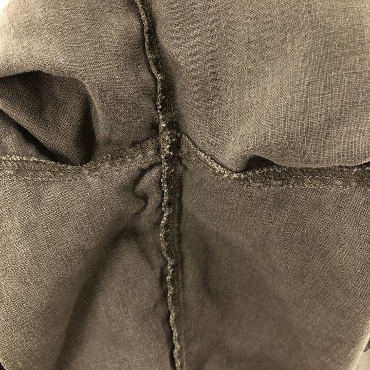 Columbia Short Sleeve Linen and Cotton Box Shirt, Men's XL linen Khaki type Vintage Second Hand