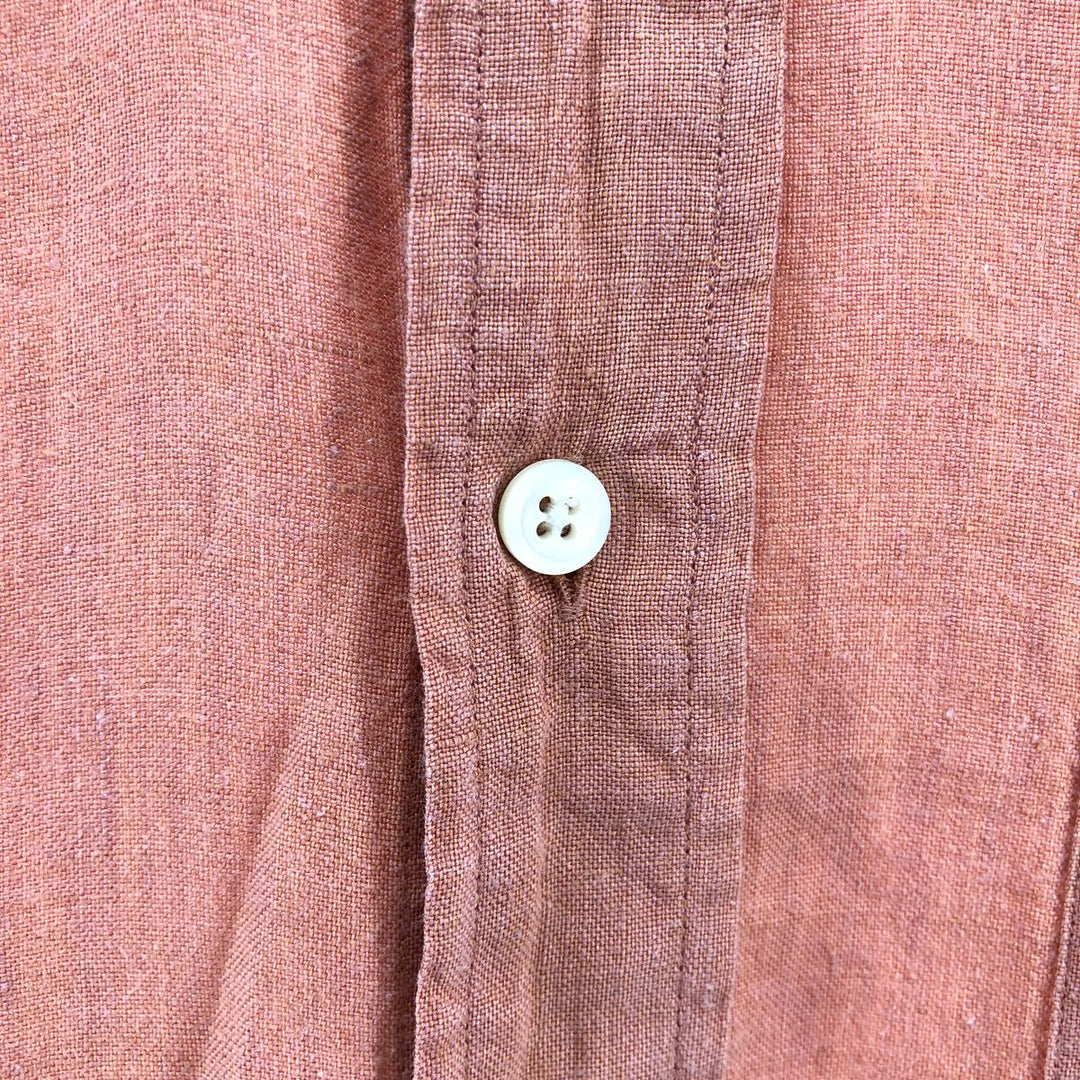 Brooks Brothers short-sleeved linen button-down shirt, men's size M linen orange type Vintage Second Hand