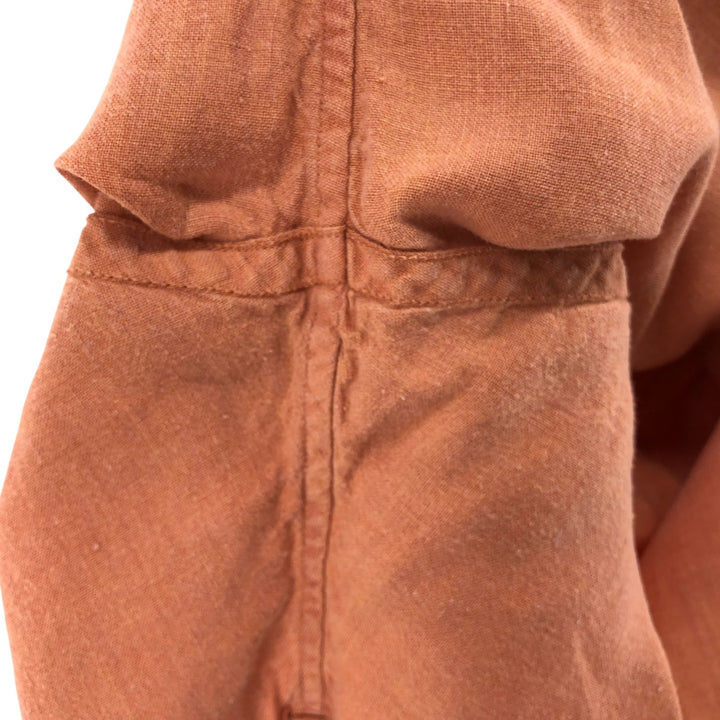Brooks Brothers short-sleeved linen button-down shirt, men's size M linen orange type Vintage Second Hand