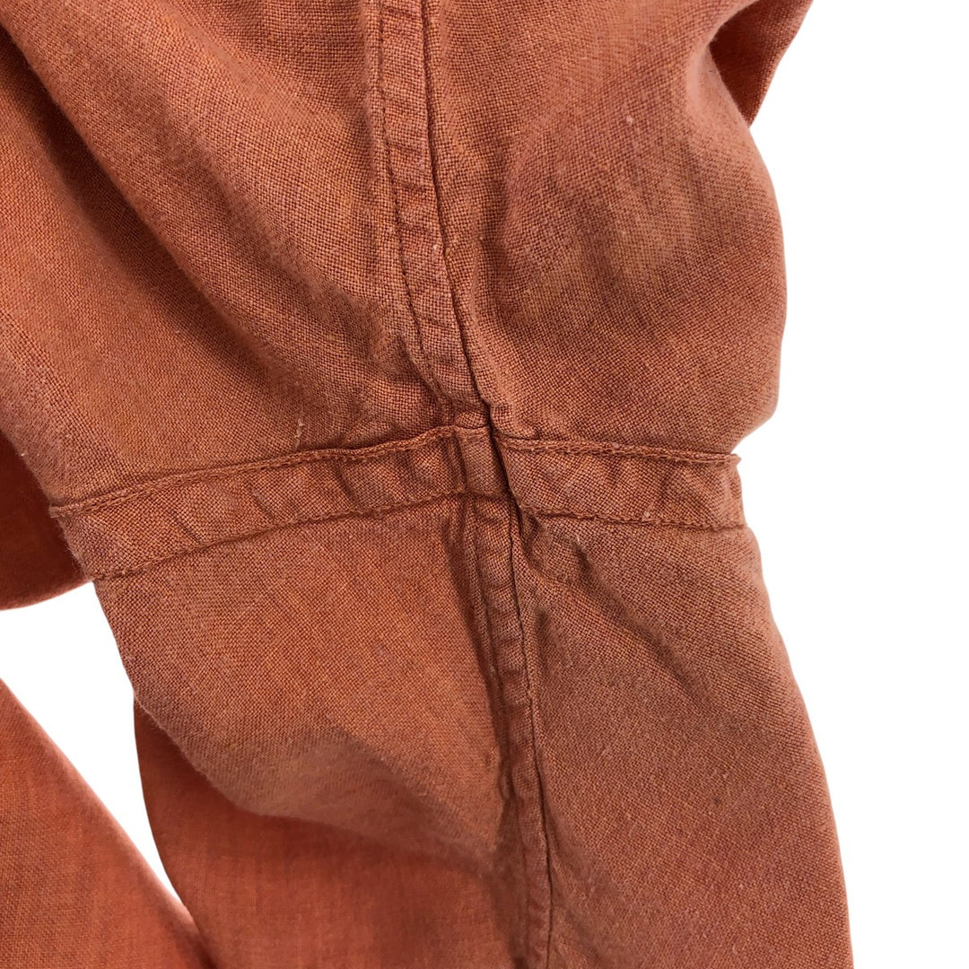 Brooks Brothers short-sleeved linen button-down shirt, men's size M linen orange type Vintage Second Hand