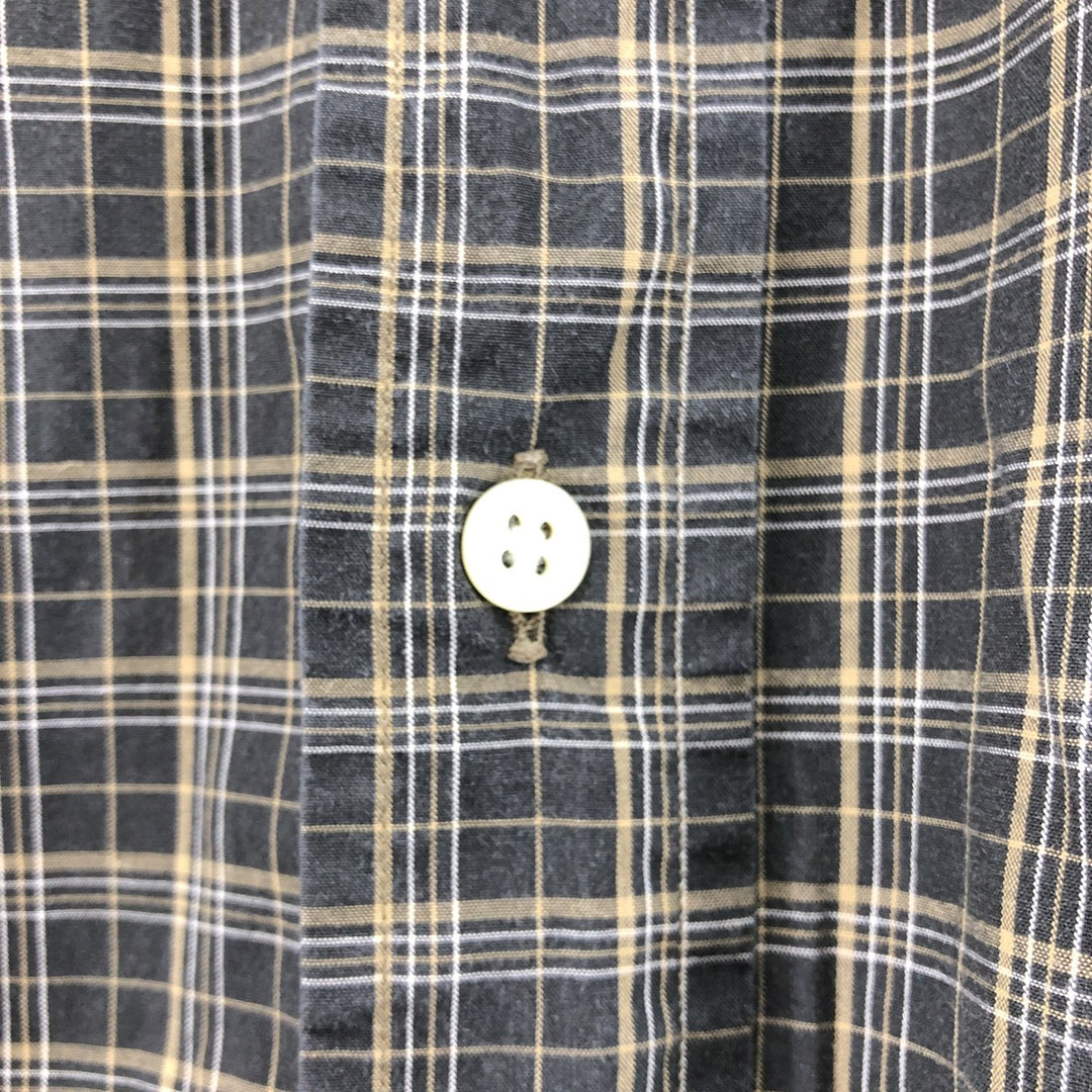 Ralph Lauren BLAKE short sleeve button down check shirt, men's size L cotton black type Vintage Second Hand