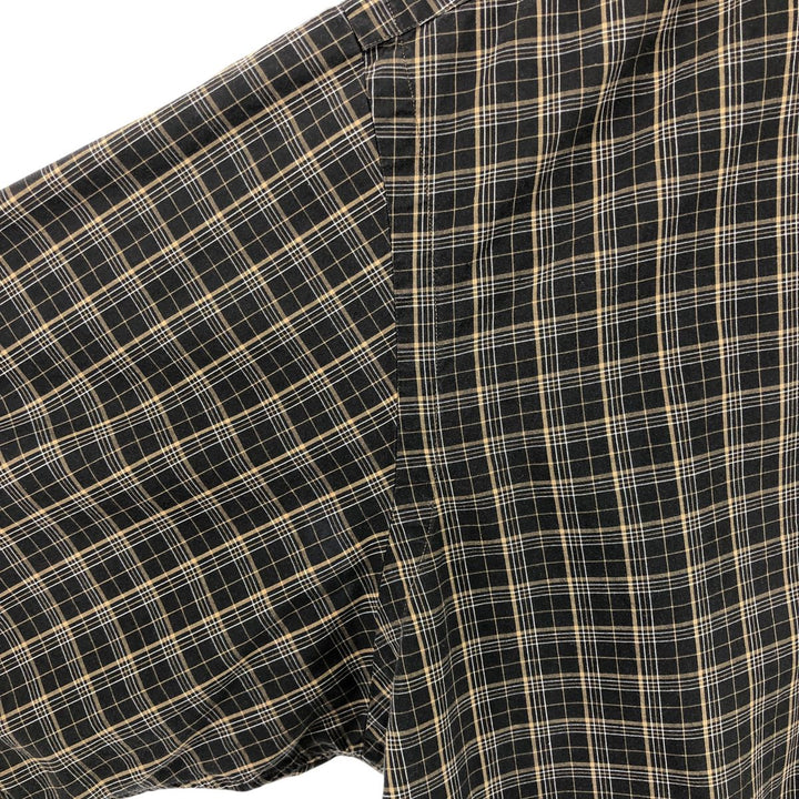 Ralph Lauren BLAKE short sleeve button down check shirt, men's size L cotton black type Vintage Second Hand