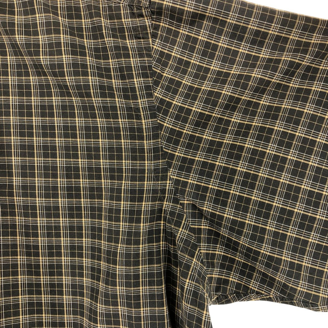 Ralph Lauren BLAKE short sleeve button down check shirt, men's size L cotton black type Vintage Second Hand