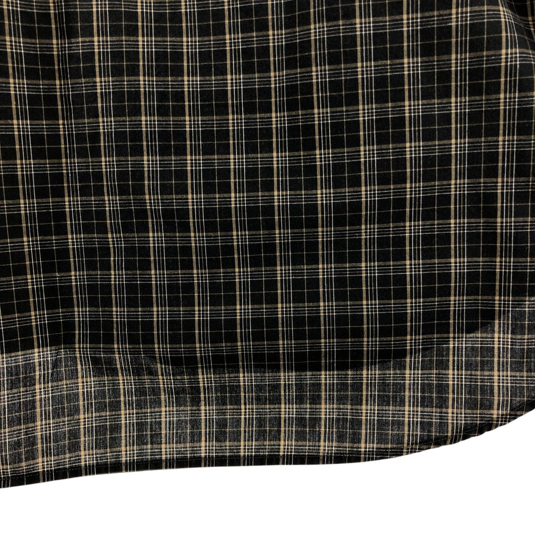 Ralph Lauren BLAKE short sleeve button down check shirt, men's size L cotton black type Vintage Second Hand