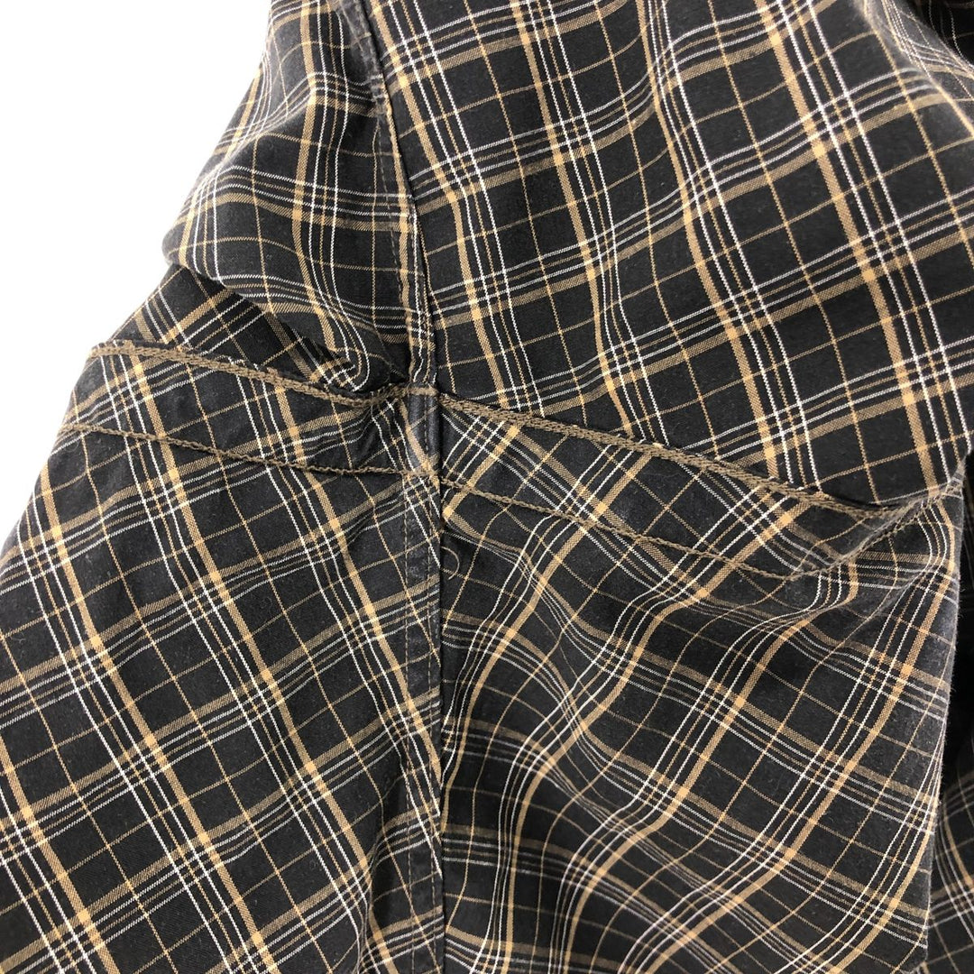 Ralph Lauren BLAKE short sleeve button down check shirt, men's size L cotton black type Vintage Second Hand