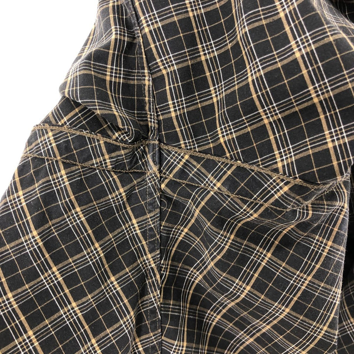 Ralph Lauren BLAKE short sleeve button down check shirt, men's size L cotton black type Vintage Second Hand