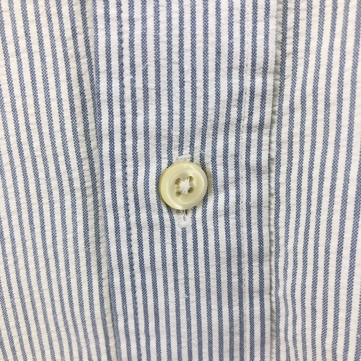 Ralph Lauren TILDEN seersucker short-sleeve button-down striped shirt, men's size XL cotton navy blue type Vintage Second Hand