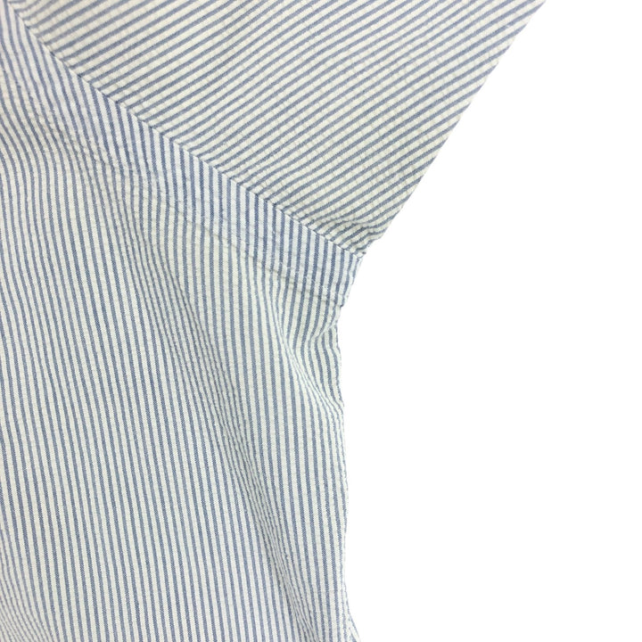 Ralph Lauren TILDEN seersucker short-sleeve button-down striped shirt, men's size XL cotton navy blue type Vintage Second Hand