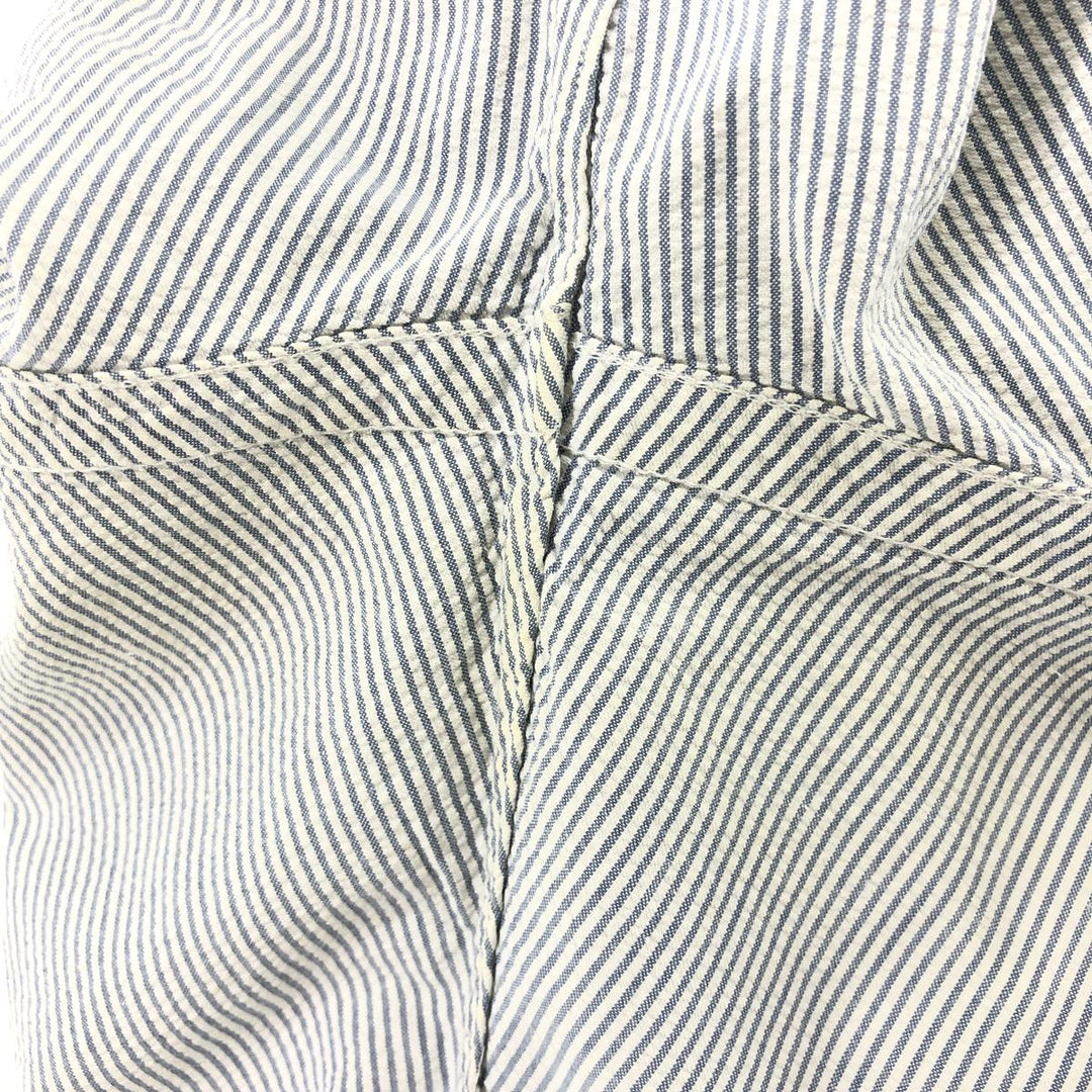 Ralph Lauren TILDEN seersucker short-sleeve button-down striped shirt, men's size XL cotton navy blue type Vintage Second Hand