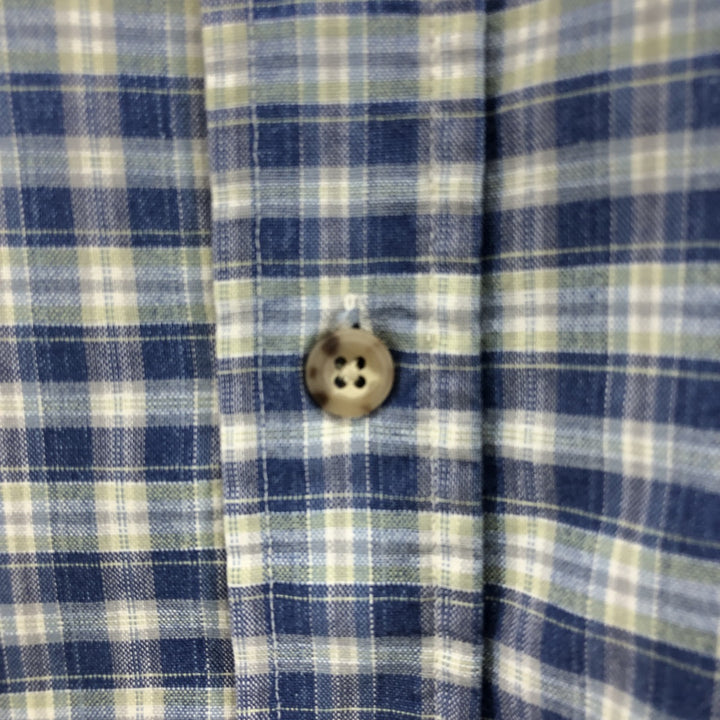 Carhartt Check Pattern Button-down Short Sleeve Work Shirt, Men's XXL unclear blue type Vintage Second Hand