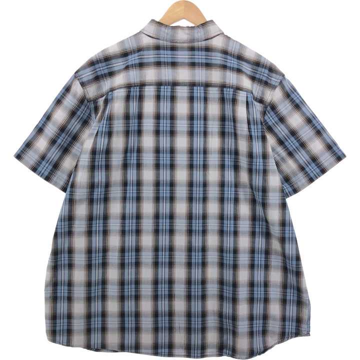 Carhartt RELAXED FIT Check Pattern Button-down Short Sleeve Work Shirt, Men's XXL cotton black type Vintage Second Hand