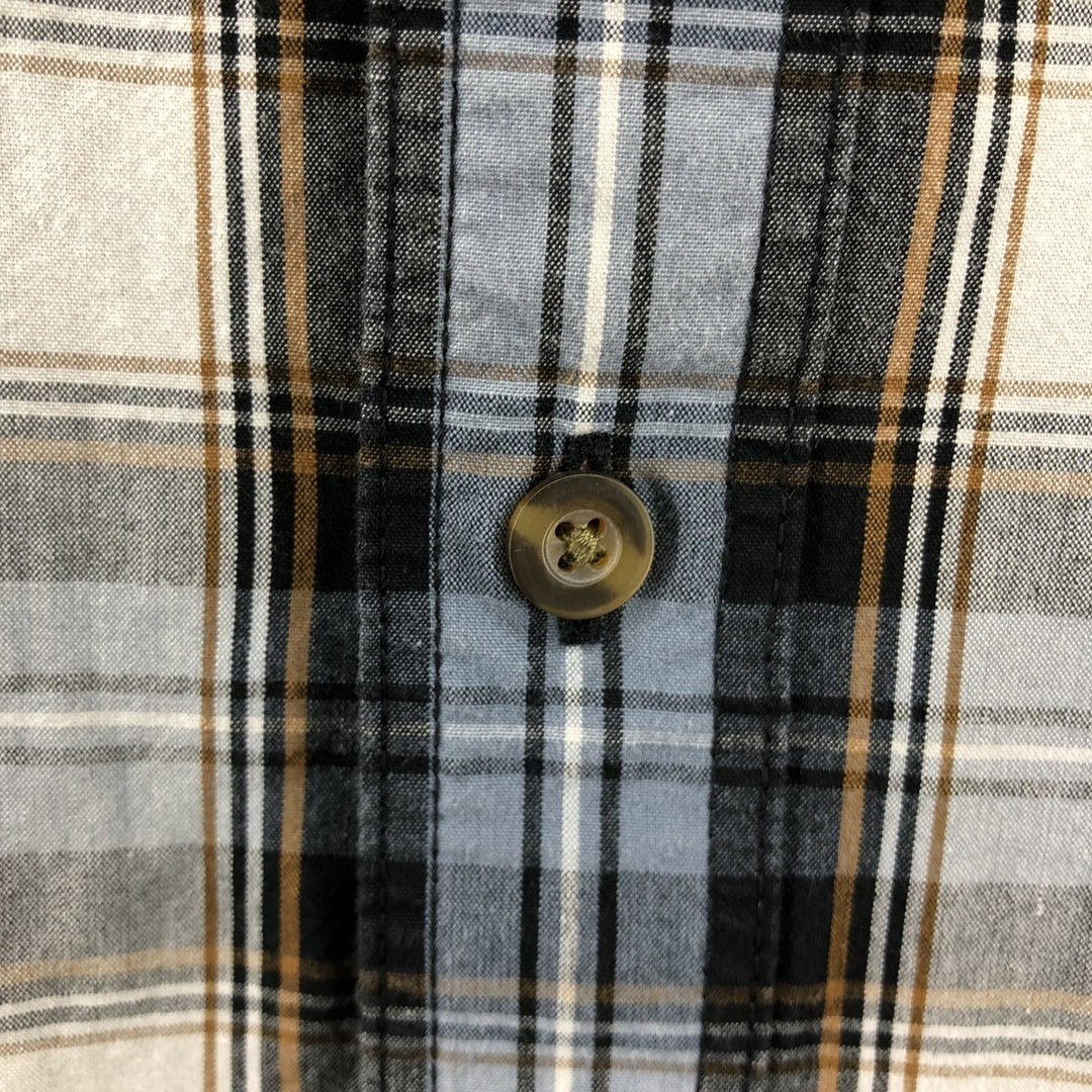 Carhartt RELAXED FIT Check Pattern Button-down Short Sleeve Work Shirt, Men's XXL cotton black type Vintage Second Hand