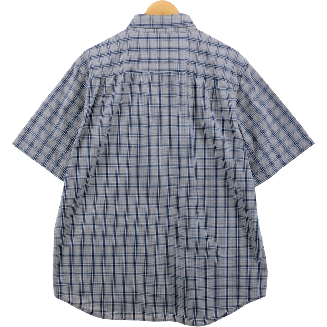 Carhartt RELAXED FIT Check Pattern Button-down Short Sleeve Work Shirt, Men's XL cotton gray type Vintage Second Hand