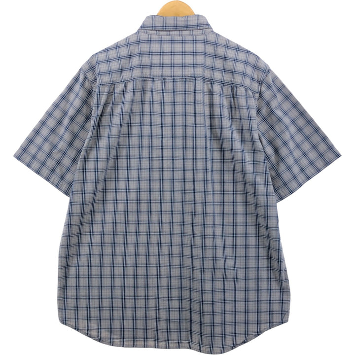 Carhartt RELAXED FIT Check Pattern Button-down Short Sleeve Work Shirt, Men's XL cotton gray type Vintage Second Hand