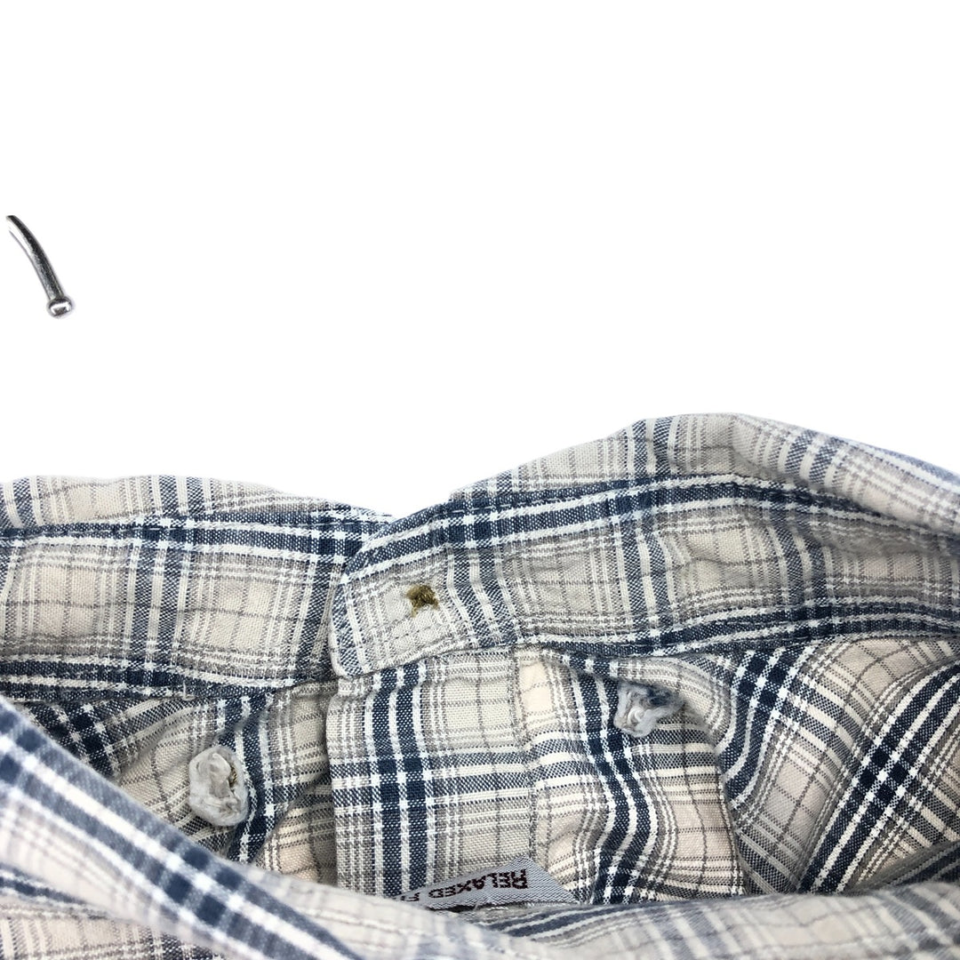 Carhartt RELAXED FIT Check Pattern Button-down Short Sleeve Work Shirt, Men's XL cotton gray type Vintage Second Hand