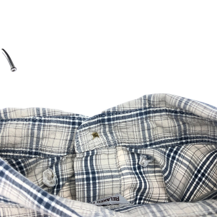 Carhartt RELAXED FIT Check Pattern Button-down Short Sleeve Work Shirt, Men's XL cotton gray type Vintage Second Hand