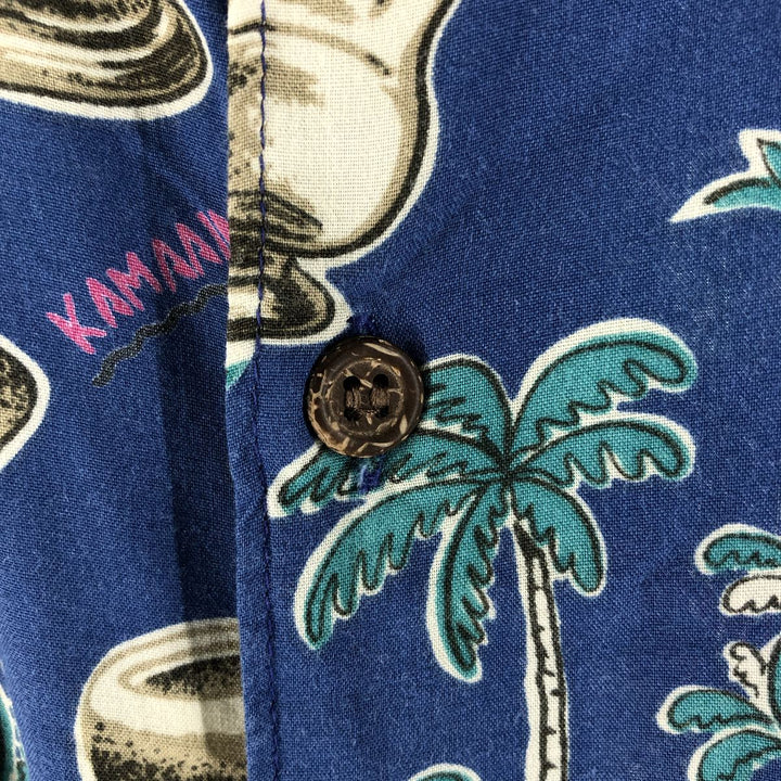 80s-90'S Reyn Spooner Diamond Head Tag All-Over Rayon Hawaiian Aloha Shirt Box Shirt Men's XL Size Rayon blue type Vintage Second Hand
