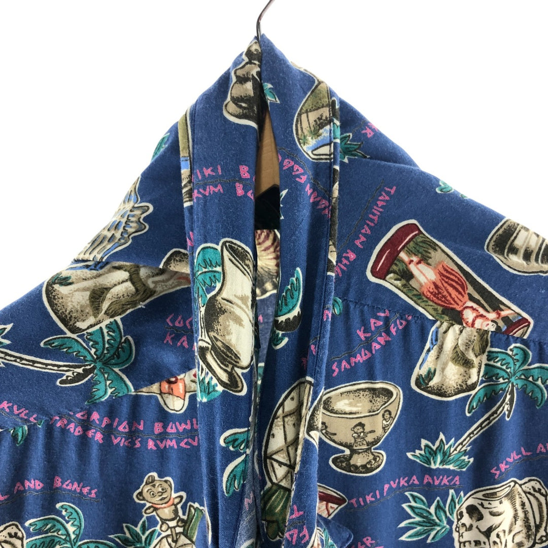 80s-90'S Reyn Spooner Diamond Head Tag All-Over Rayon Hawaiian Aloha Shirt Box Shirt Men's XL Size Rayon blue type Vintage Second Hand