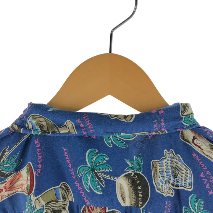80s-90'S Reyn Spooner Diamond Head Tag All-Over Rayon Hawaiian Aloha Shirt Box Shirt Men's XL Size Rayon blue type Vintage Second Hand